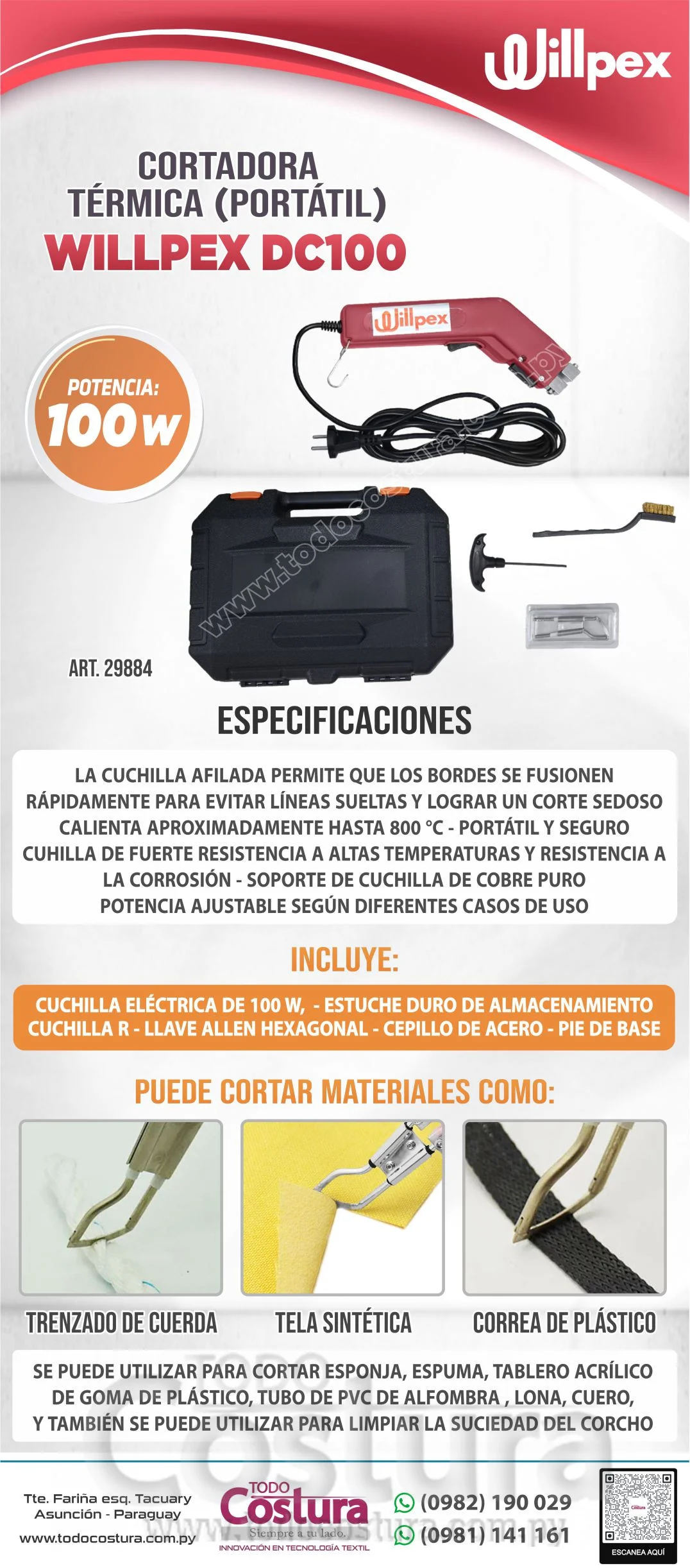 CORTADORA TERMICA (PORTATIL) WILLPEX DC100